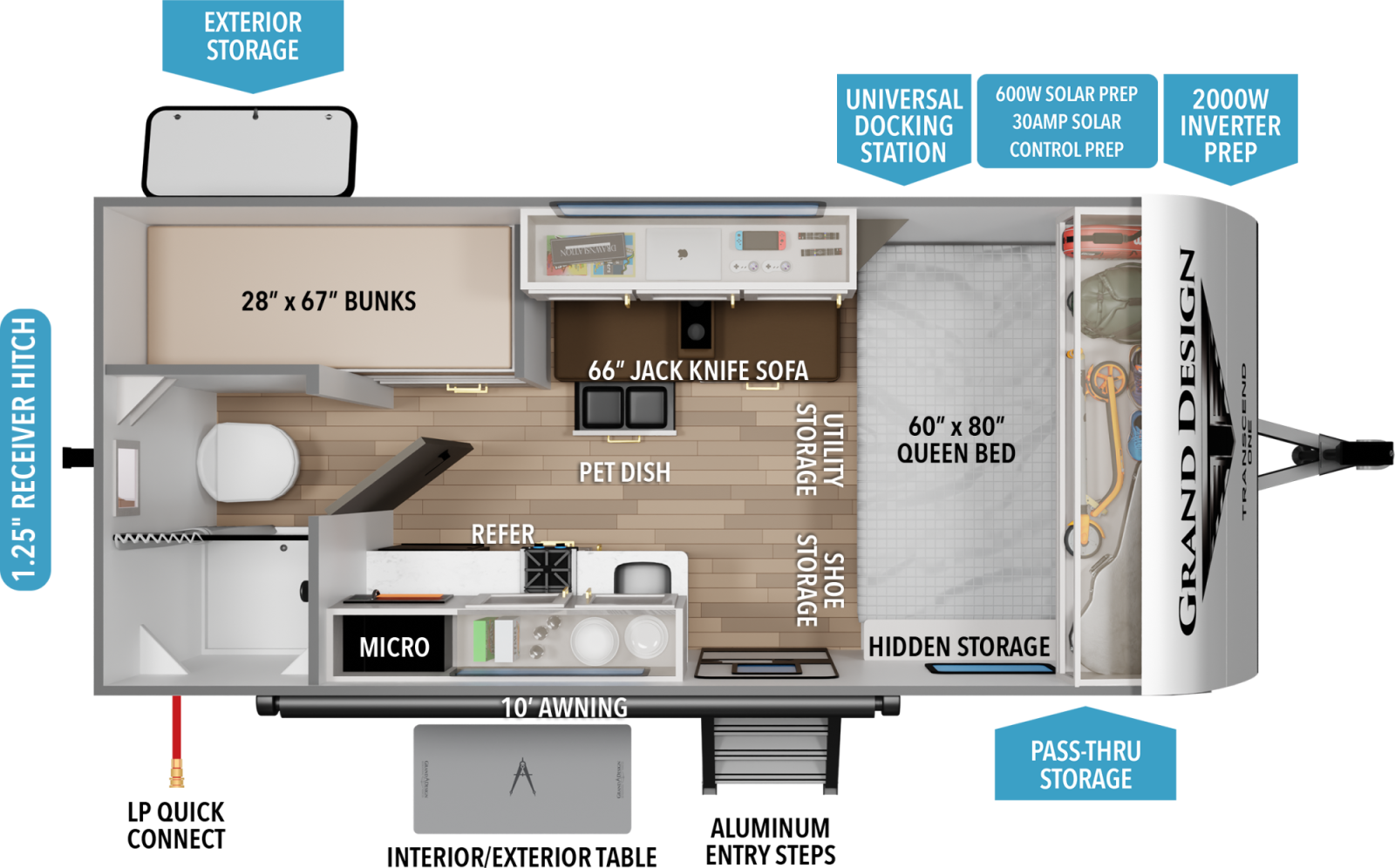 2027 Grand Design Transcend ONE 151BH floorplan