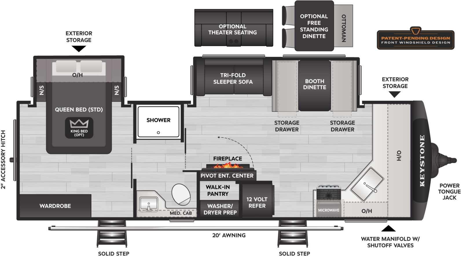 2025 Keystone RV Cougar 25FKD floorplan