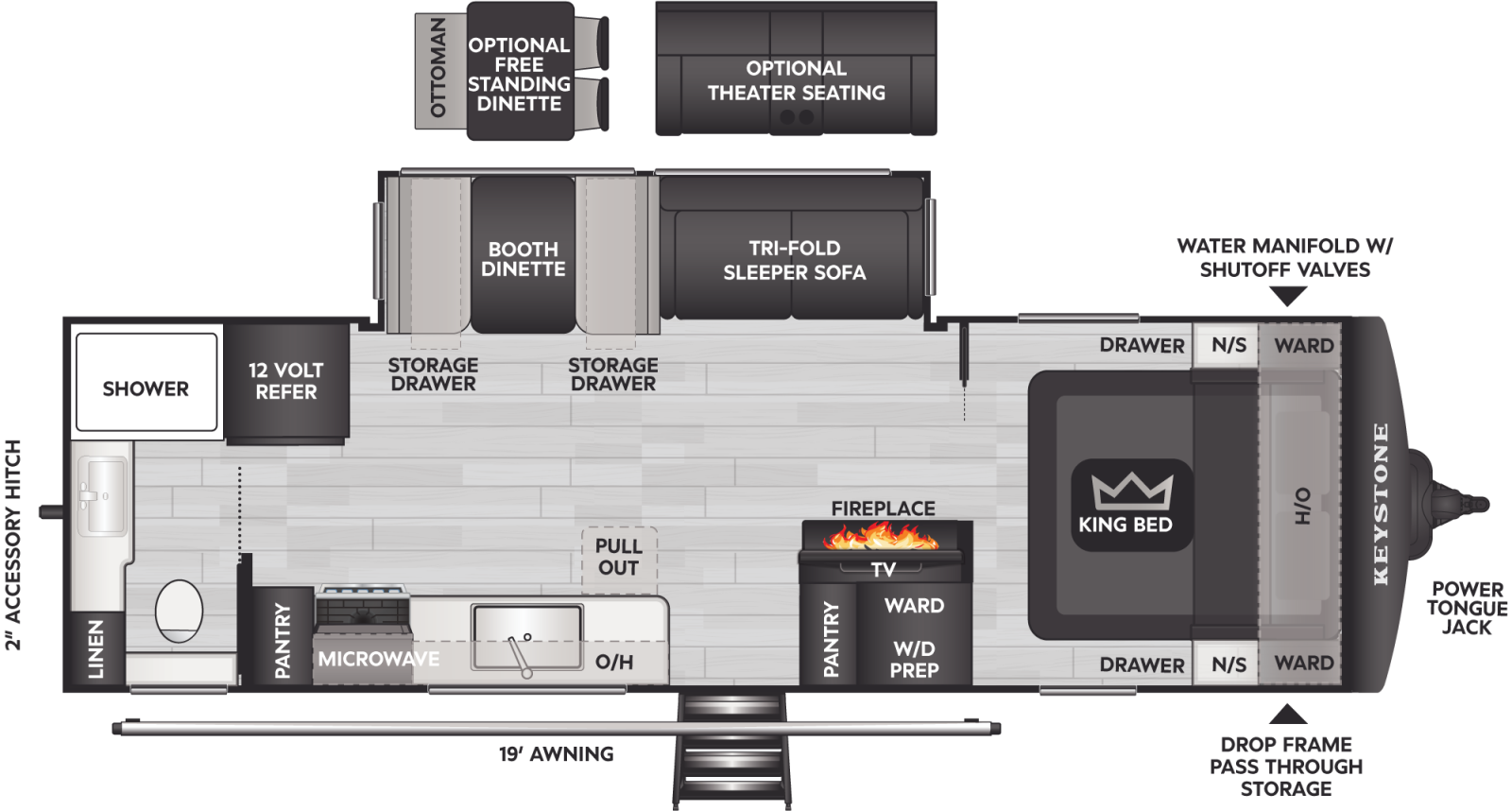 2027 Keystone RV Cougar 26LBW floorplan