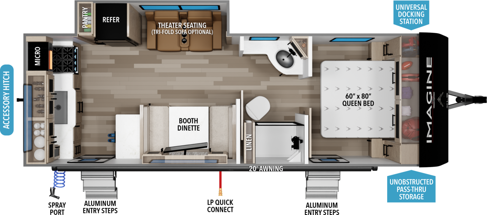 2027 Grand Design Imagine 23LDE - Travel Trailer floorplan