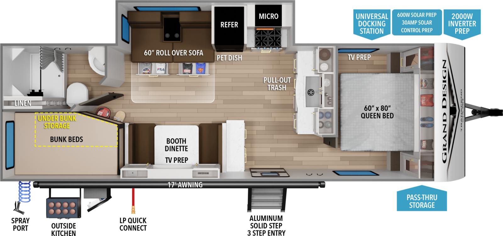 2027 Grand Design Transcend 26BHX floorplan