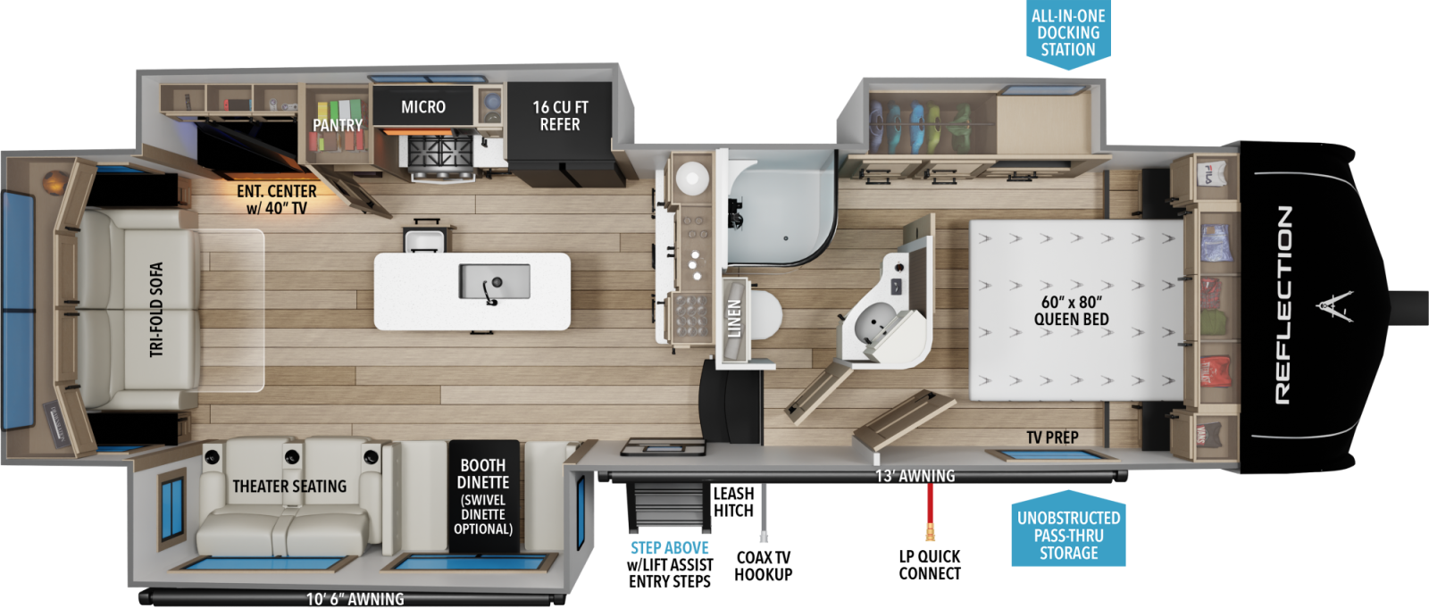 2021 Grand Design Reflection 303RLS floorplan
