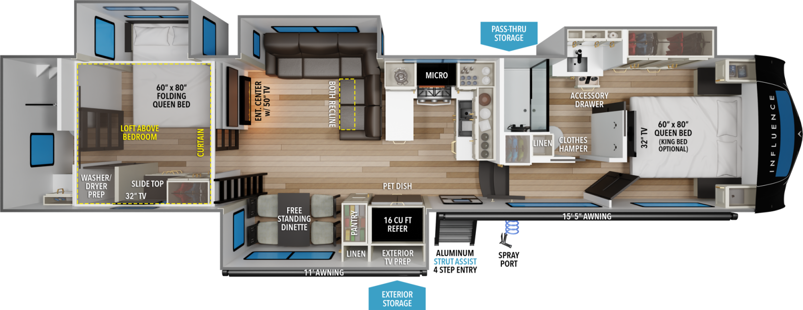 2027 Grand Design Solitude Influence 3804DS floorplan