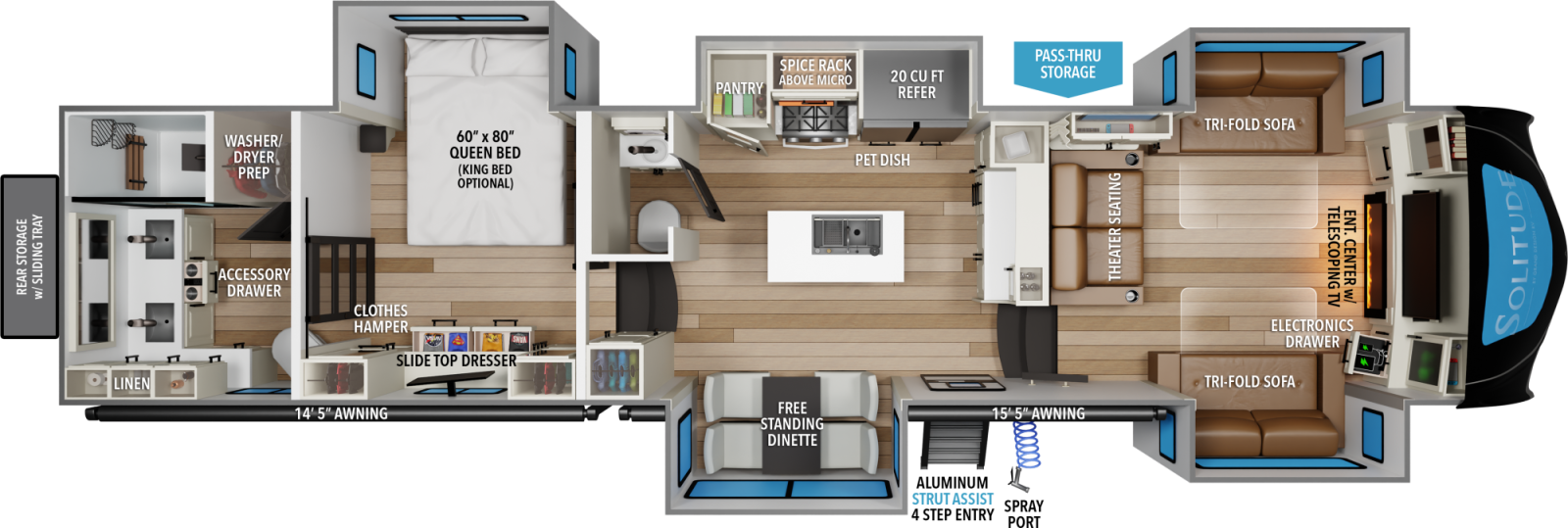 2027 Grand Design Solitude 380FL floorplan
