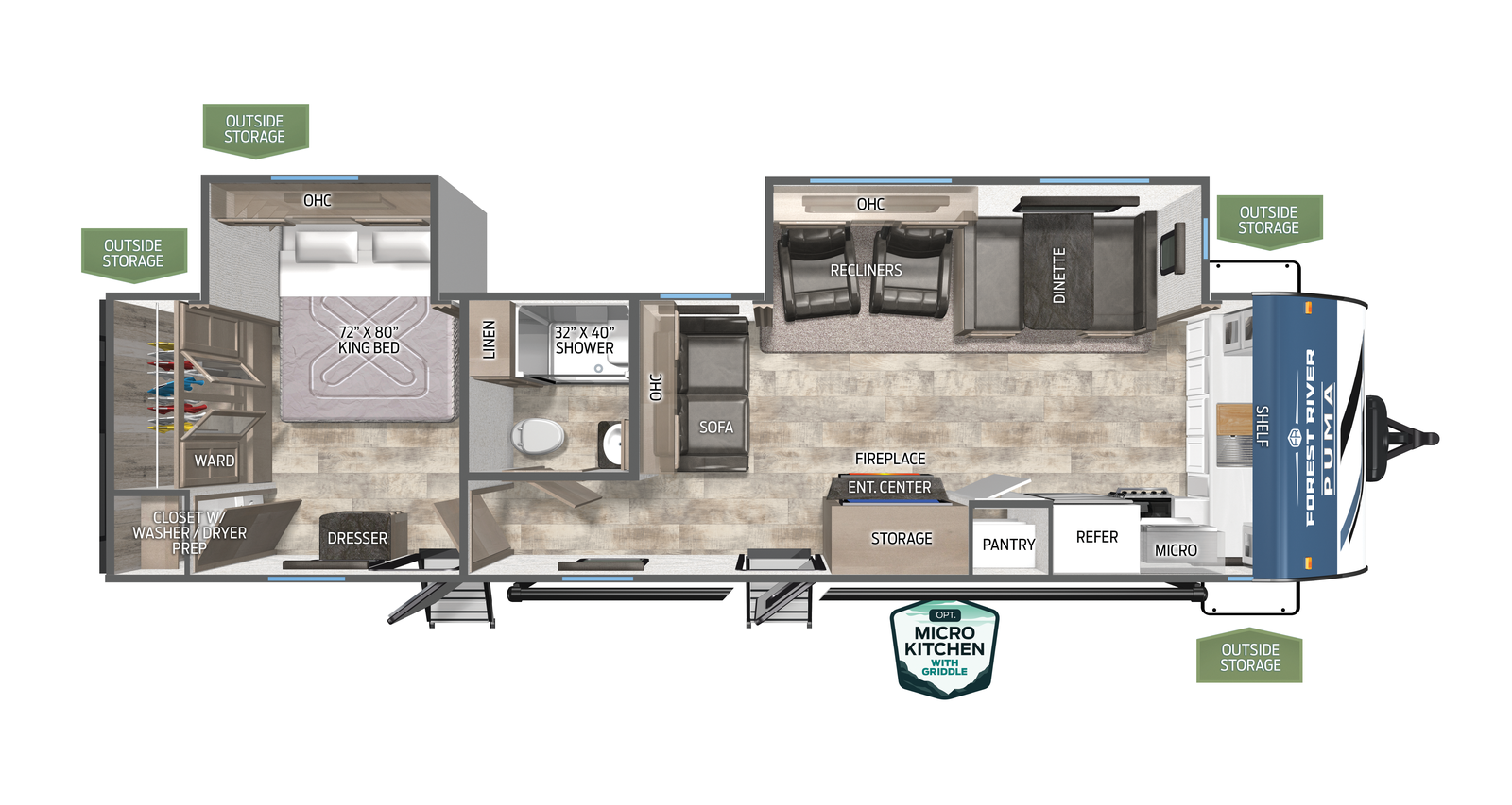 2027 Forest River RV Puma 31FKRK floorplan