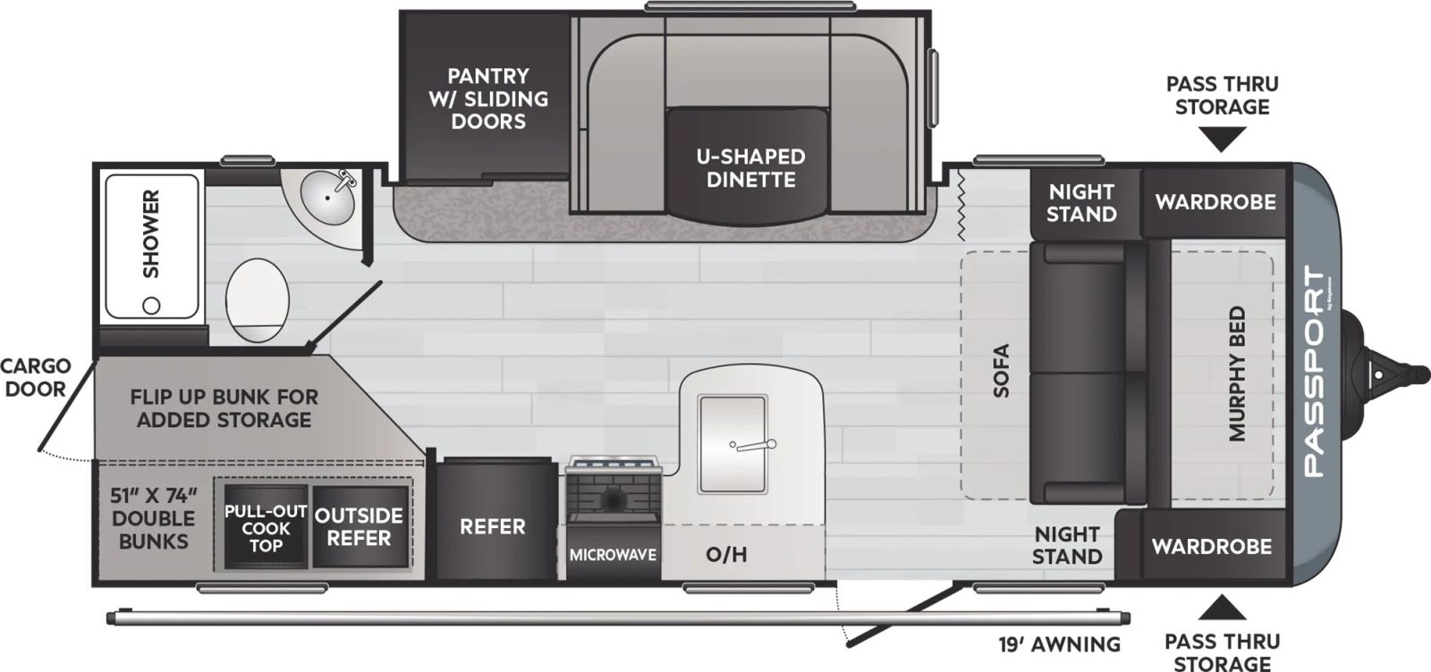2022 Keystone RV Passport 221BH floorplan