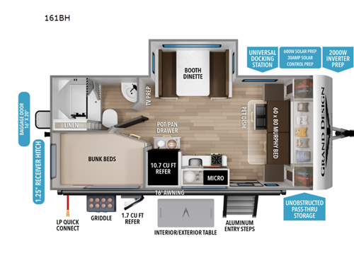 2026 Grand Design Transcend One 161BH floorplan