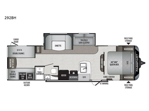 2021 Keystone RV Passport 292BH SL Series floorplan