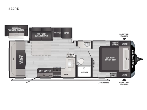2022 Keystone RV Passport SL 252RD floorplan