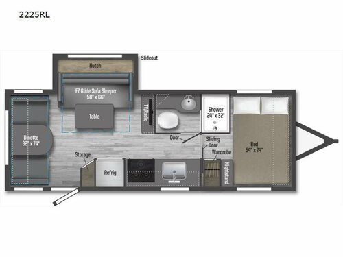 2023 Winnebago Industries Towables Micro Minnie 2225RL floorplan