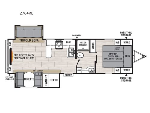 2023 Coachmen RV Northern Spirit Ultra Lite 2764RE floorplan