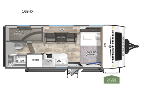 2025 Palomino Puma Ultra Lite 16BHX floorplan