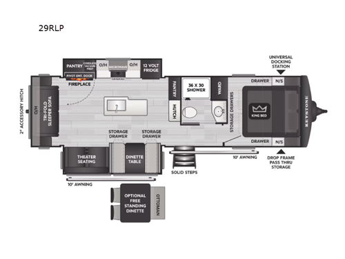 2026 Keystone RV Cougar Half-Ton 29RLP floorplan