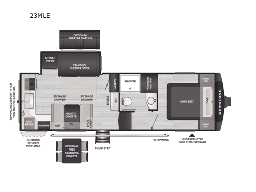 2026 Keystone RV Cougar Half-Ton 23MLE floorplan