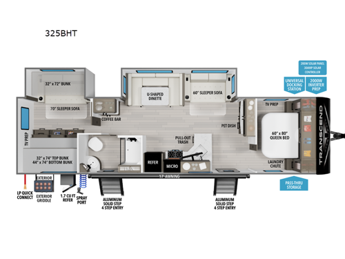 2026 Grand Design Transcend 325BHT floorplan