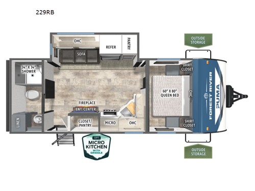 2026 Forest River RV Puma 229RB floorplan