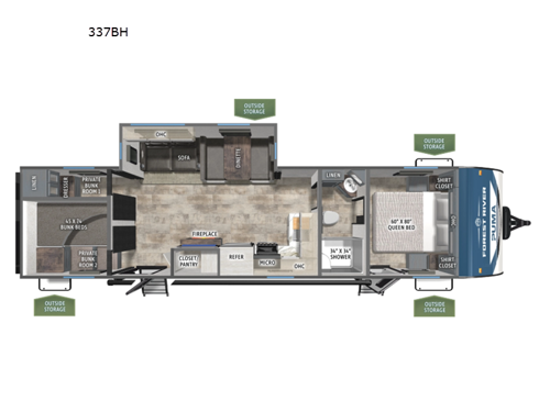 2026 Forest River RV Puma 337BH floorplan
