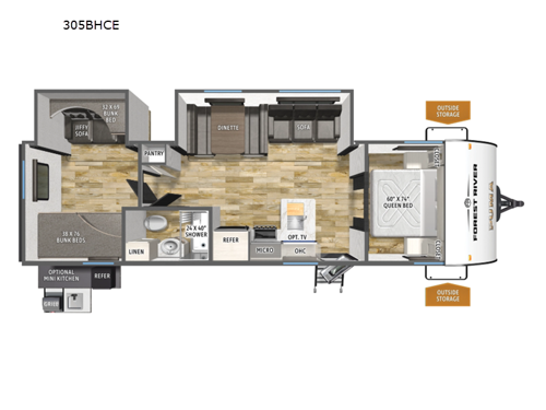 2027 Forest River RV Puma Camping Edition 305BHCE floorplan