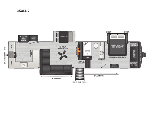 2026 Keystone RV Cougar 350LLK floorplan