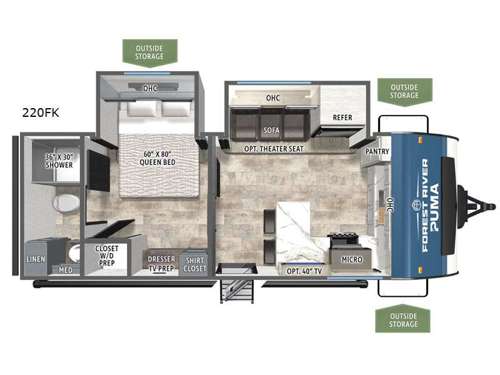 2026 Forest River RV Puma 220FK floorplan