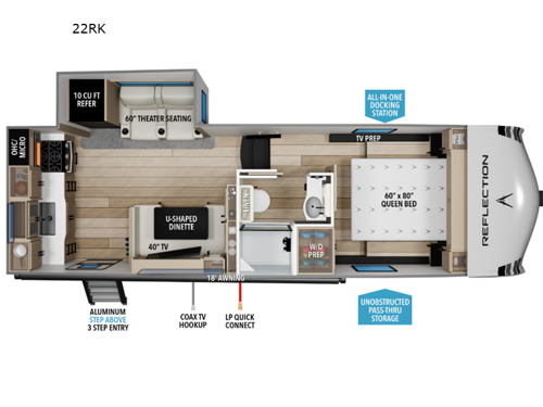2027 Grand Design Reflection 100 Series 22RK floorplan