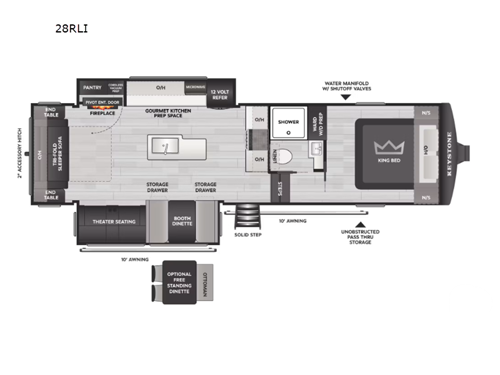 2027 Keystone RV Cougar Half-Ton 28RLI floorplan